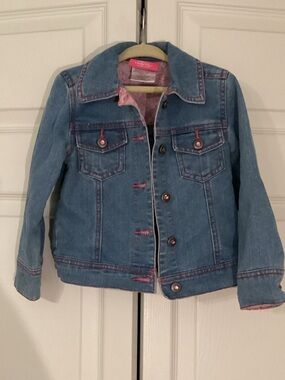 Princess Jean Hello Kitty Macys Blue Denim Jacket with Pink Trim And Bling 3T